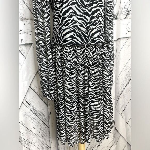 Zara Zebra Print Dress Mesh Size L - Picture 4 of 8